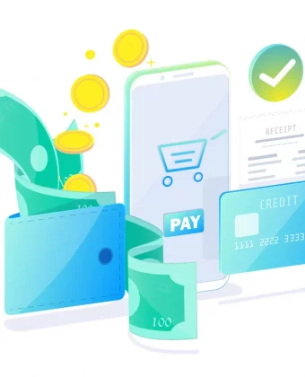 online-payment-technology-concept-cashless-society-safety-payment-bills-coins-credit-card-pay-online-with-smartphone-flat-design-illustration_73903-384